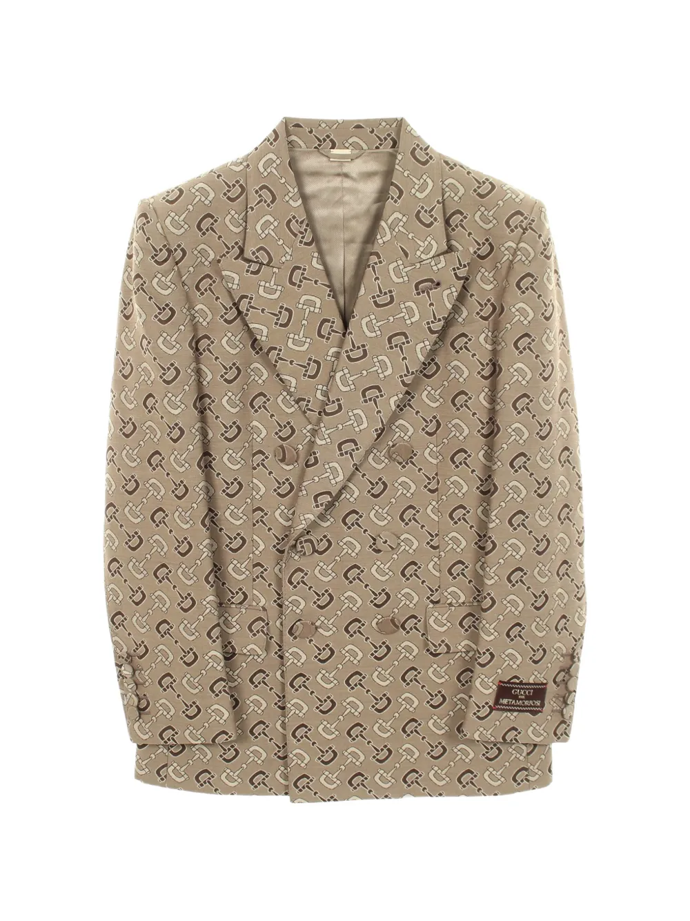Gucci Pre-Owned Horsebit double-breasted blazer - Nude