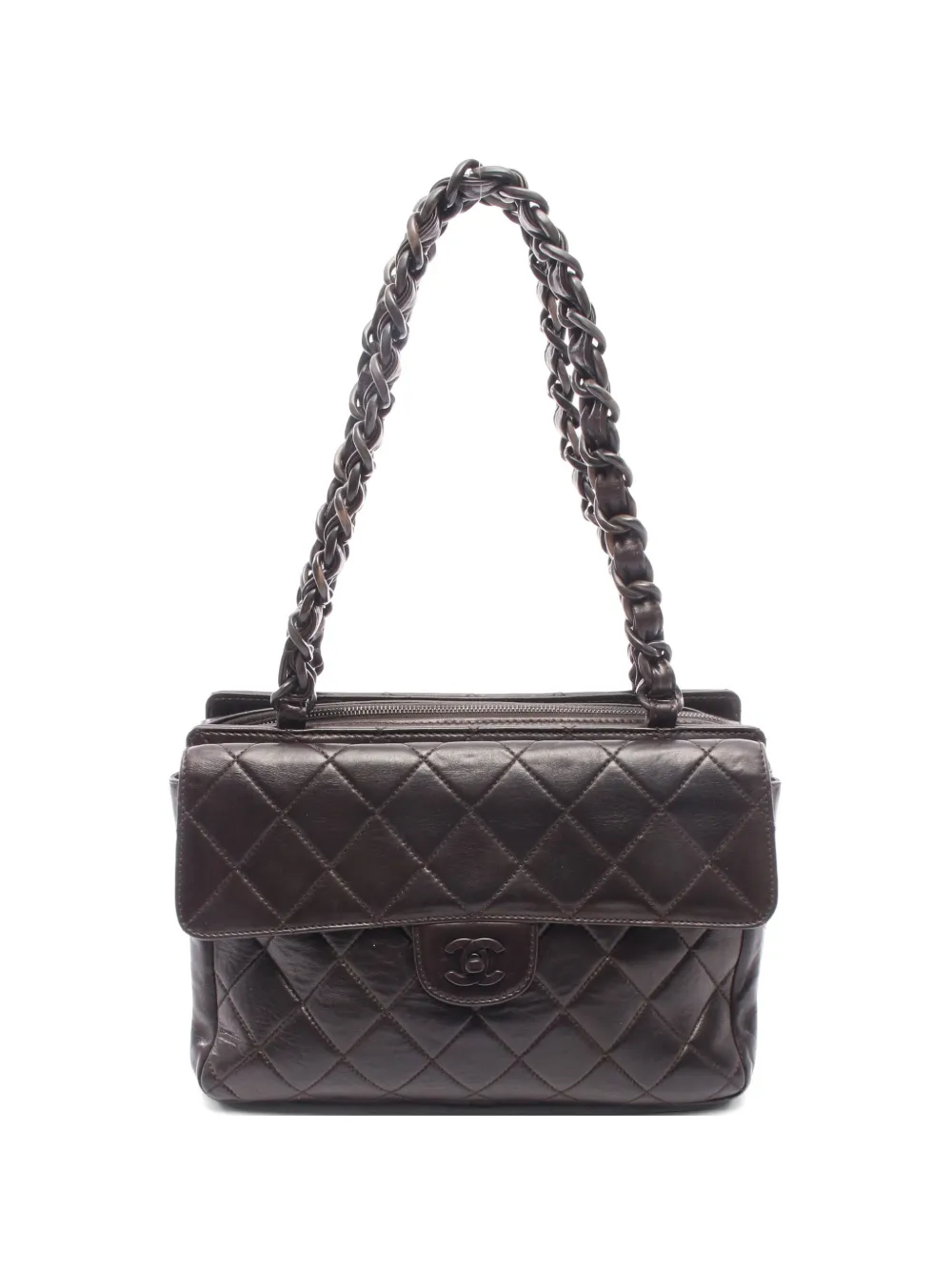 CHANEL Pre-Owned 2000-2002 Matelassé leather tote bag - Marrone