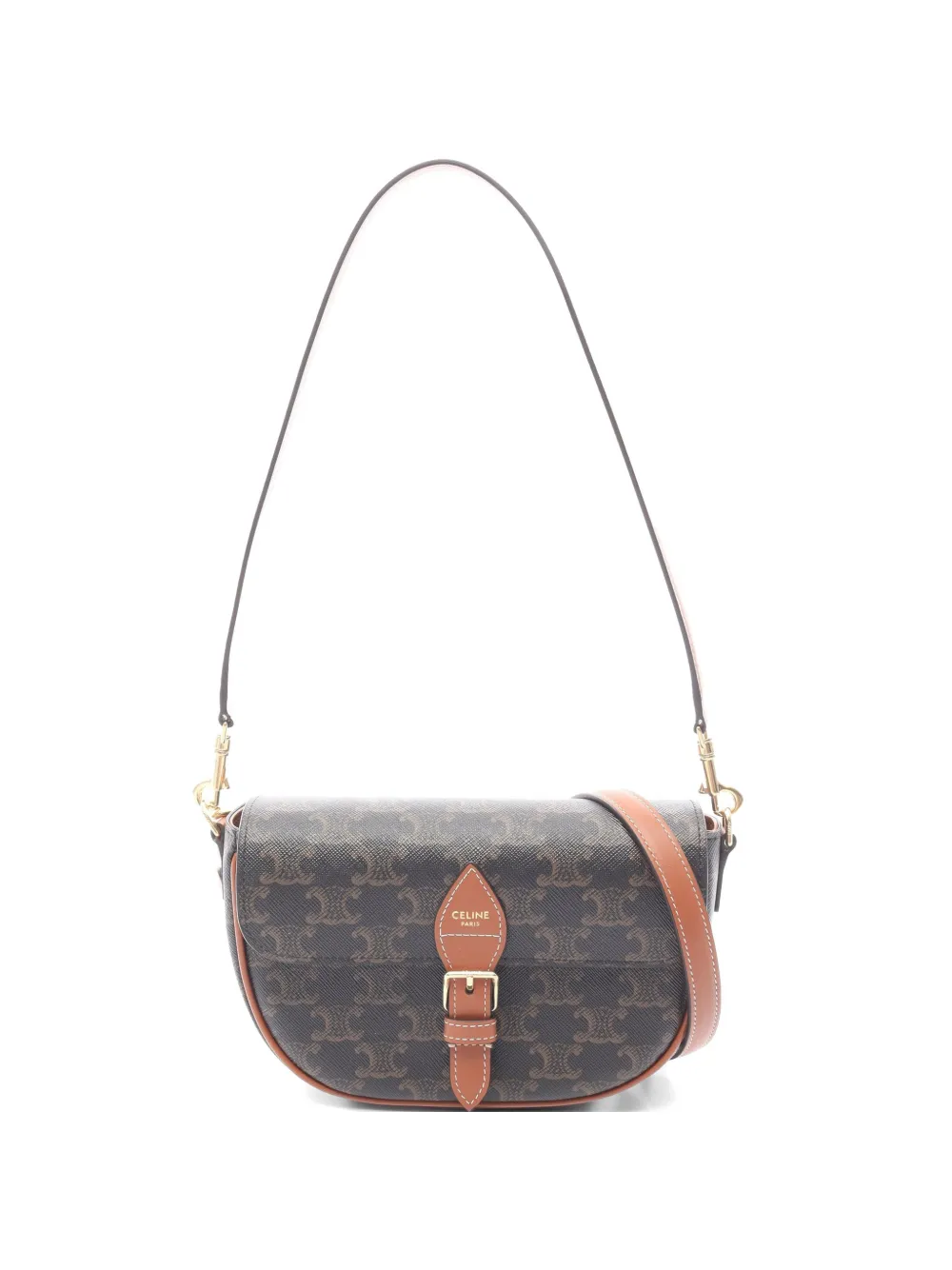 Celine Pre-Owned 2020s Folco Triomphe crossbody bag - Marrone