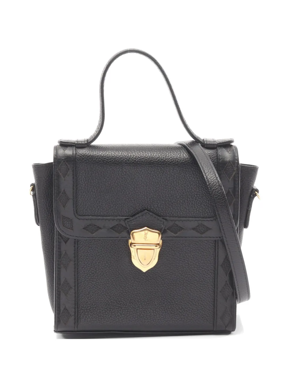 Saint Laurent Pre-Owned Diamond-pattern leather handbag - Black