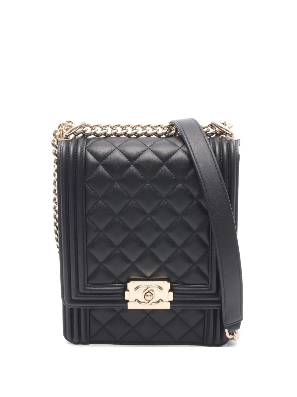 CHANEL Pre-Owned 2019 Boy matelassé shoulder bag - Black