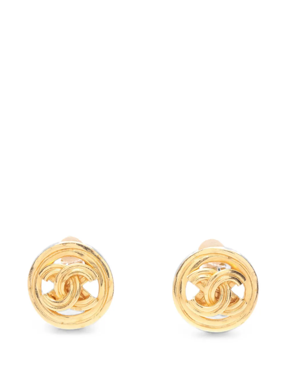 CHANEL Pre-Owned 1986-1988 Coco Mark clip-on earrings - Oro