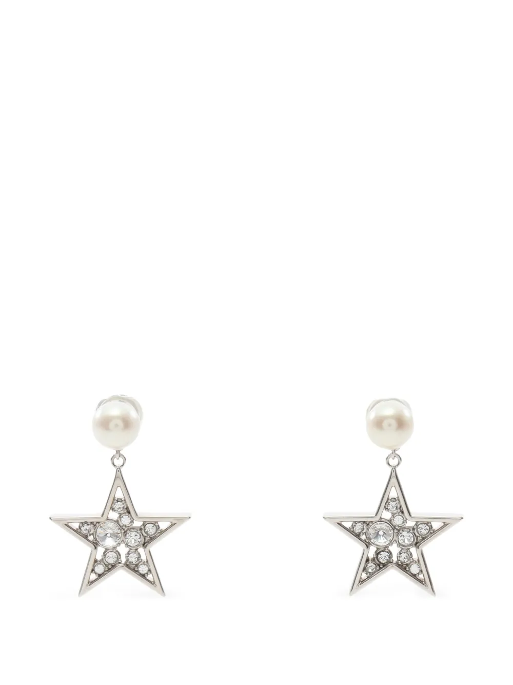 Miu Miu Pre-Owned 2010s star rhinestone earrings - Argento