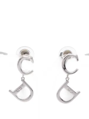 Christian Dior Pre-Owned 2000s ロゴ フープピアス | シルバートーン