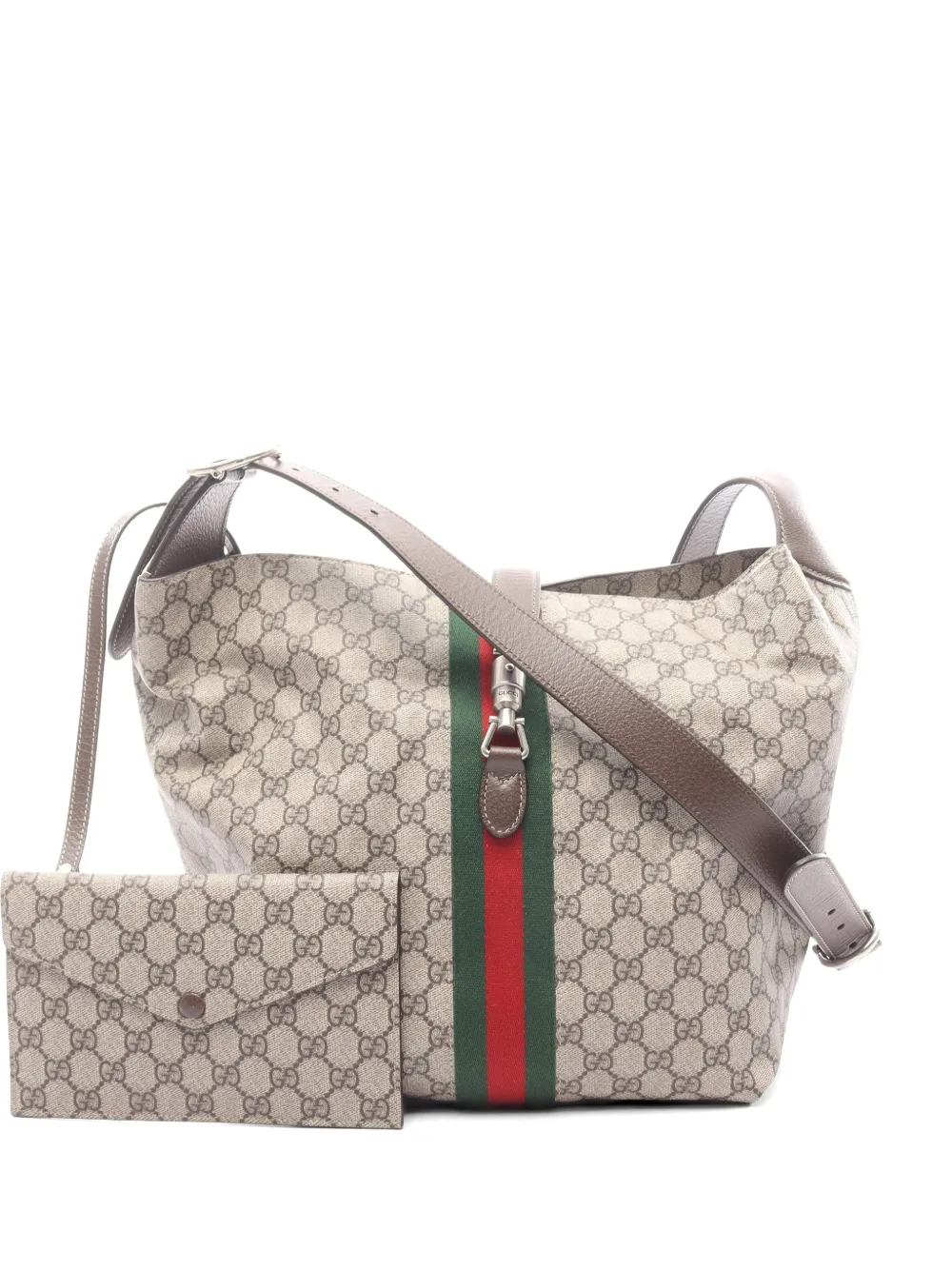 Gucci Pre-Owned 10s Jackie 1961 web-stripe shoulder bag - Neutrals