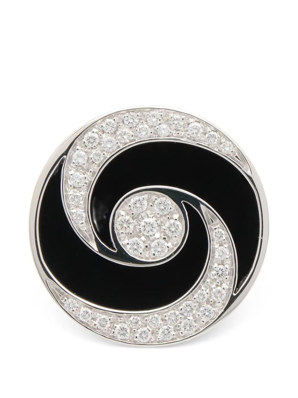Bvlgari Pre-Owned Anello Allegra con diamanti e onice anni 2010 - Argento