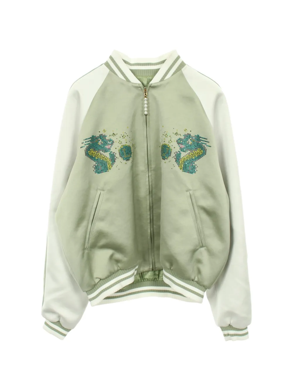 Louis Vuitton Pre-Owned 2010s Sukajan embroidered bomber jacket - Verde
