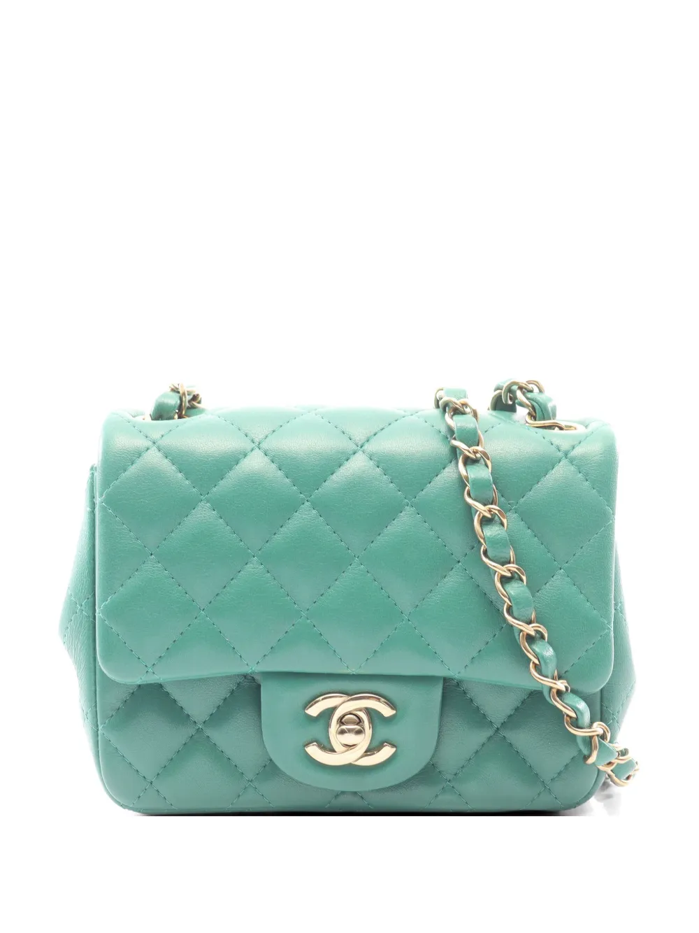 CHANEL Pre-Owned 2021s mini Matelassé leather shoulder bag - Verde