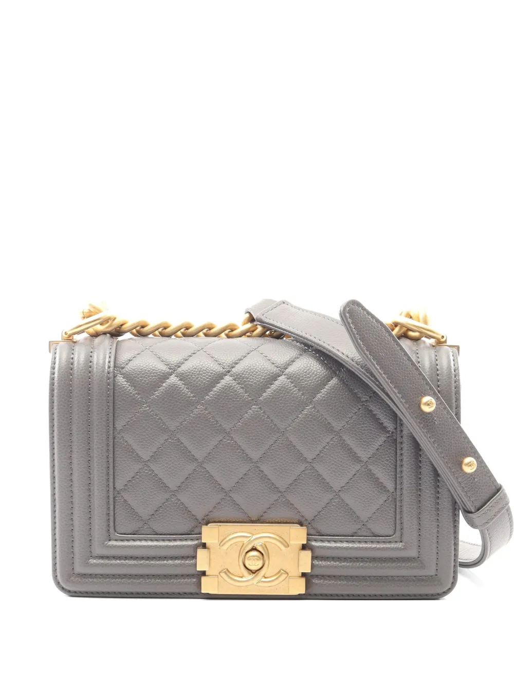 CHANEL Pre-Owned 2021 Boy Chanel quilted shoulder bag - Grau