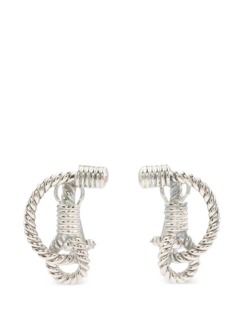 Hermès Pre-Owned rope-effect earrings - Argento