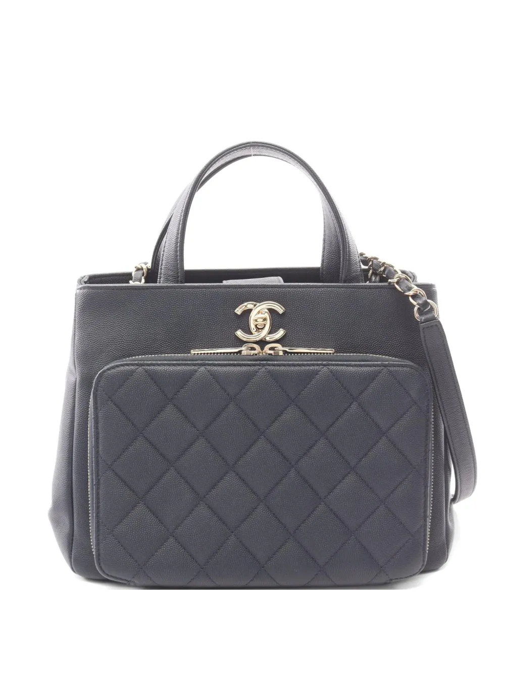 CHANEL Pre-Owned 2019 Business Affinity matelassé shoulder bag - Blu
