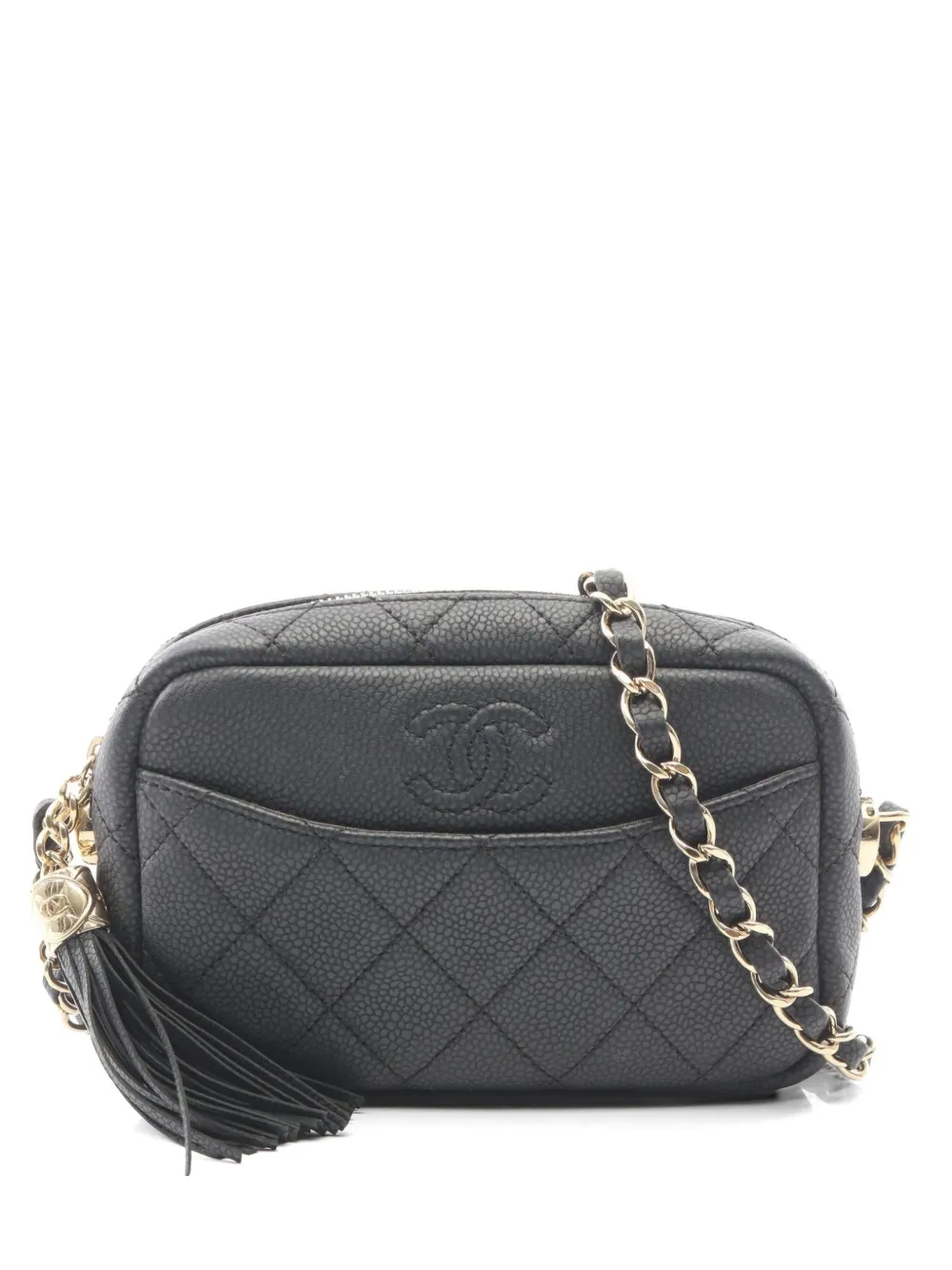 CHANEL Pre-Owned 2018-2019 Matelassé Caviar leather shoulder bag - Black