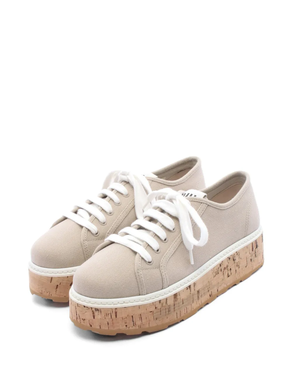 Miu Miu Pre-Owned 2020s cork-sole sneakers - Nude