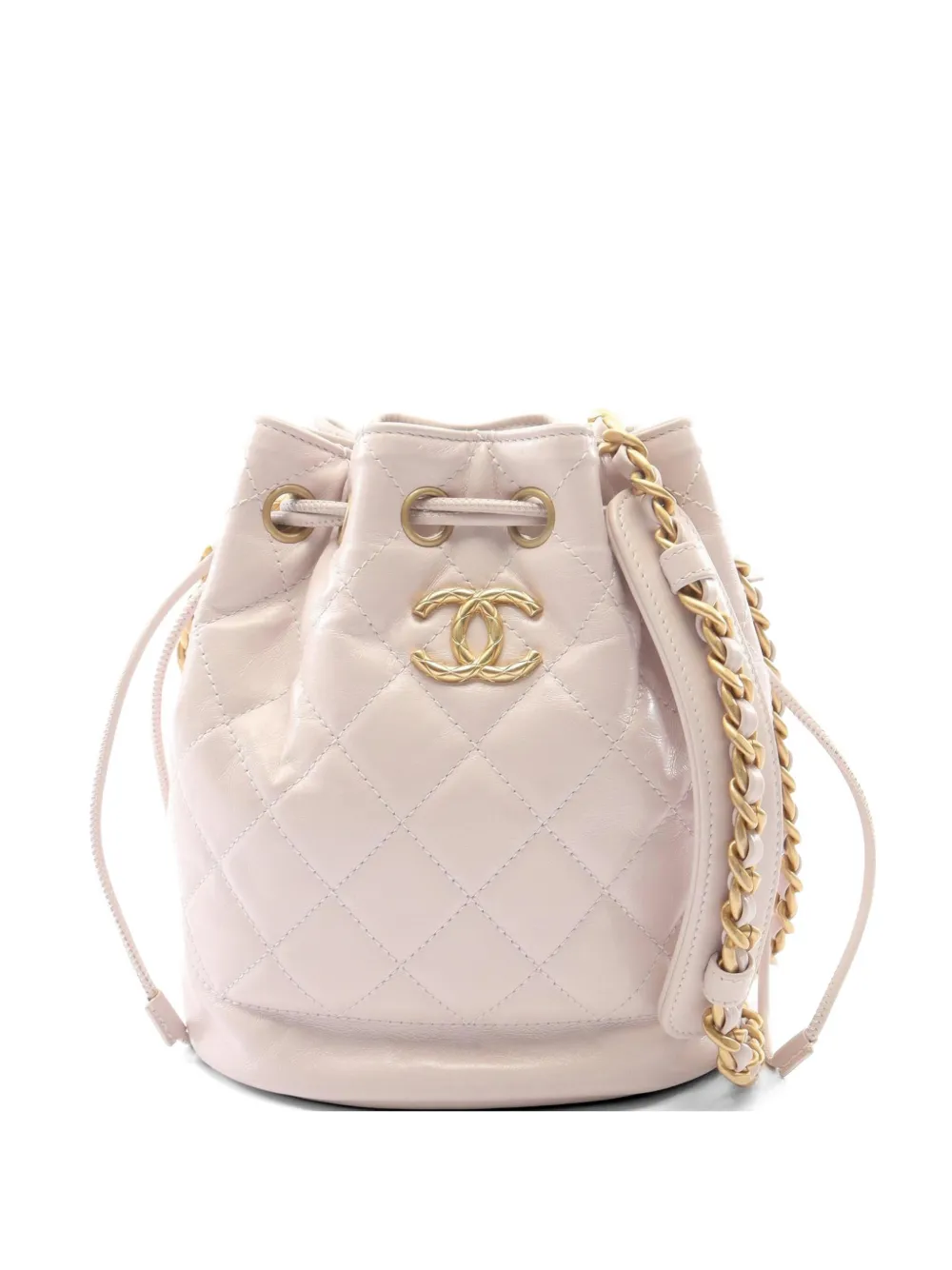 CHANEL Pre-Owned 2021s Matelassé chain-link bucket bag - Rosa