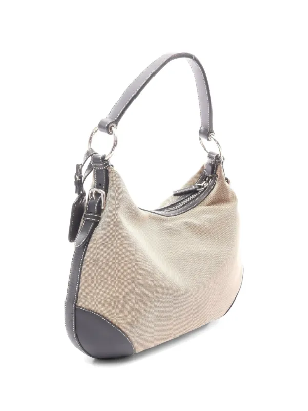 Prada Pre-Owned 2000s Logo Jacquard Shoulder Bag | Neutrals