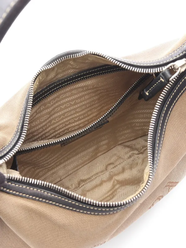 Prada Pre-Owned 2000s Logo Jacquard Shoulder Bag | Neutrals
