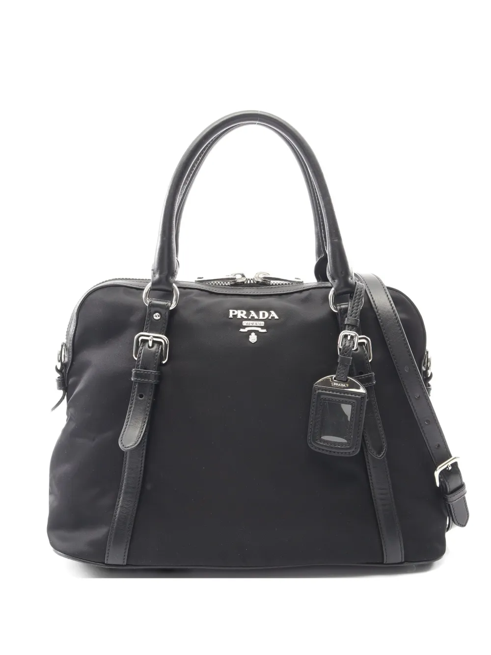 Prada Pre-Owned 2000s Tessuto leather-trim tote bag - Nero