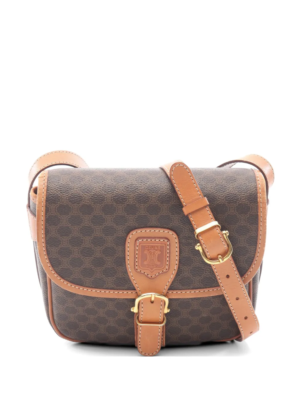 Celine Pre-Owned 2000s Macadam crossbody bag - Brown