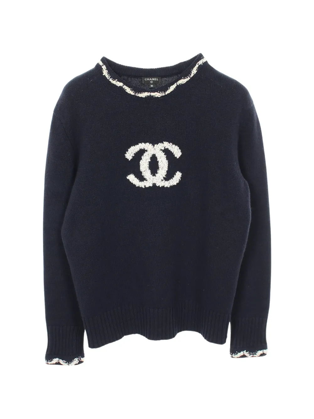 CHANEL Pre-Owned 1986-1988 Coco Mark cashmere sweater - Blu