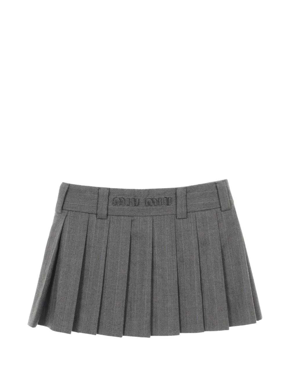 Miu Miu Pre-Owned 2010 pleated pinstripe mini skirt - Grigio