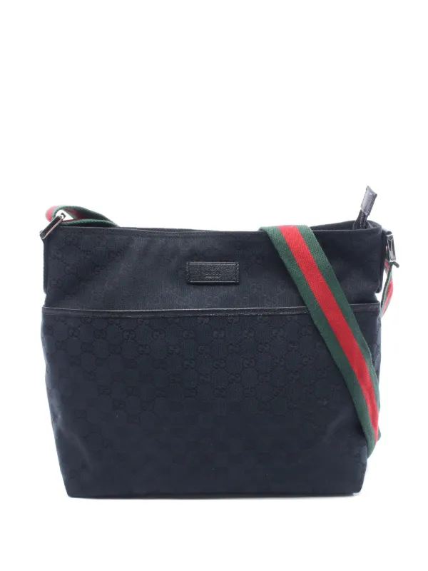 Gucci Pre-owned 2010s GG Canvas Sherry Line Shoulder Bag in Blue