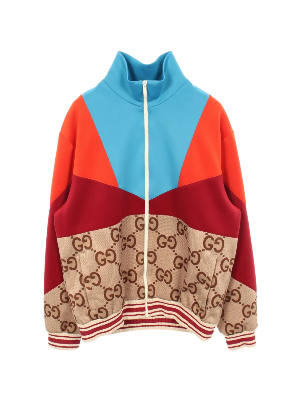 Gucci Pre-Owned 2010s Jumbo GG zip-up track jacket - Nude