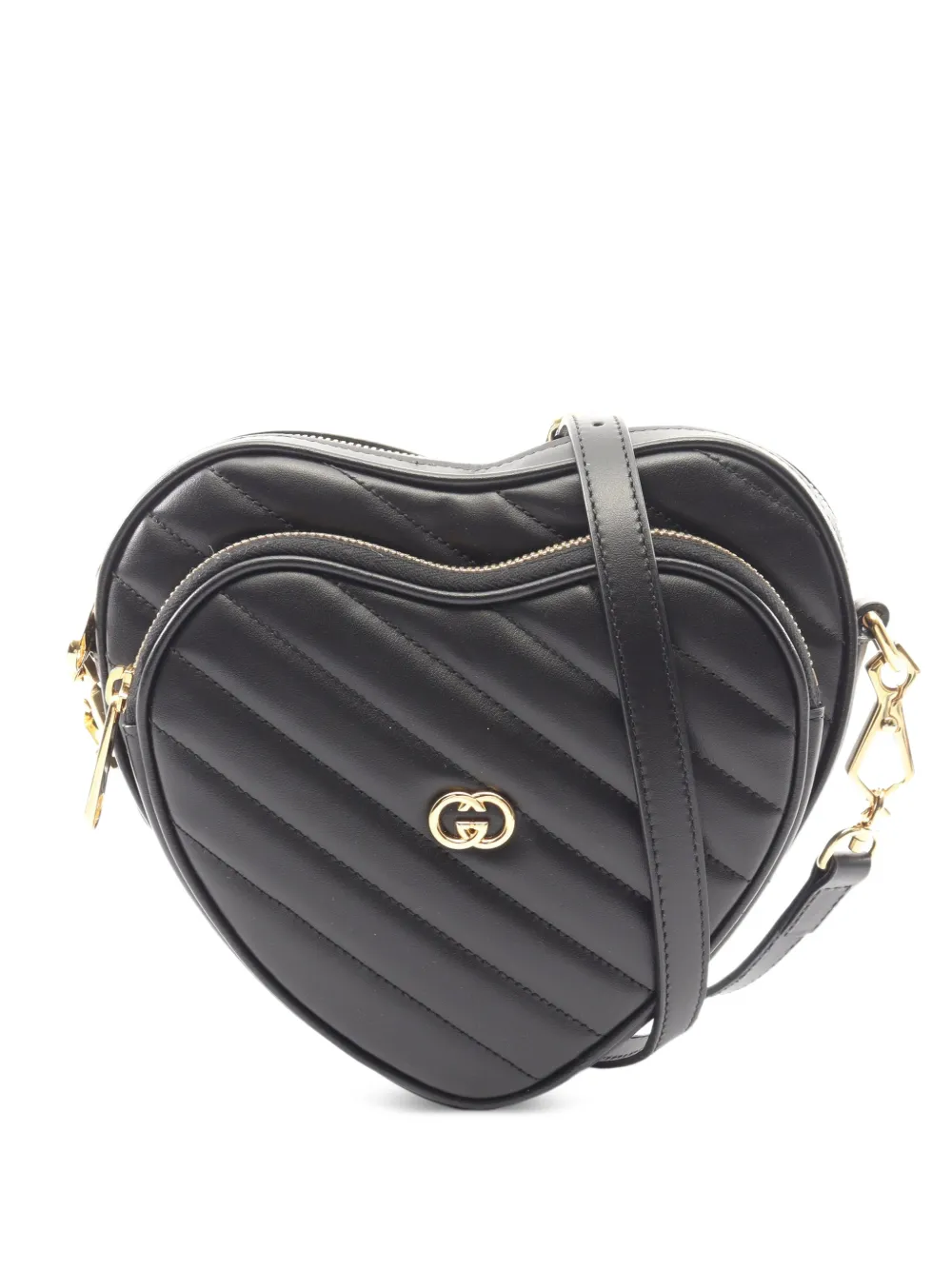 Gucci Pre-Owned 2010s Interlocking G heart-shaped shoulder bag - Nero