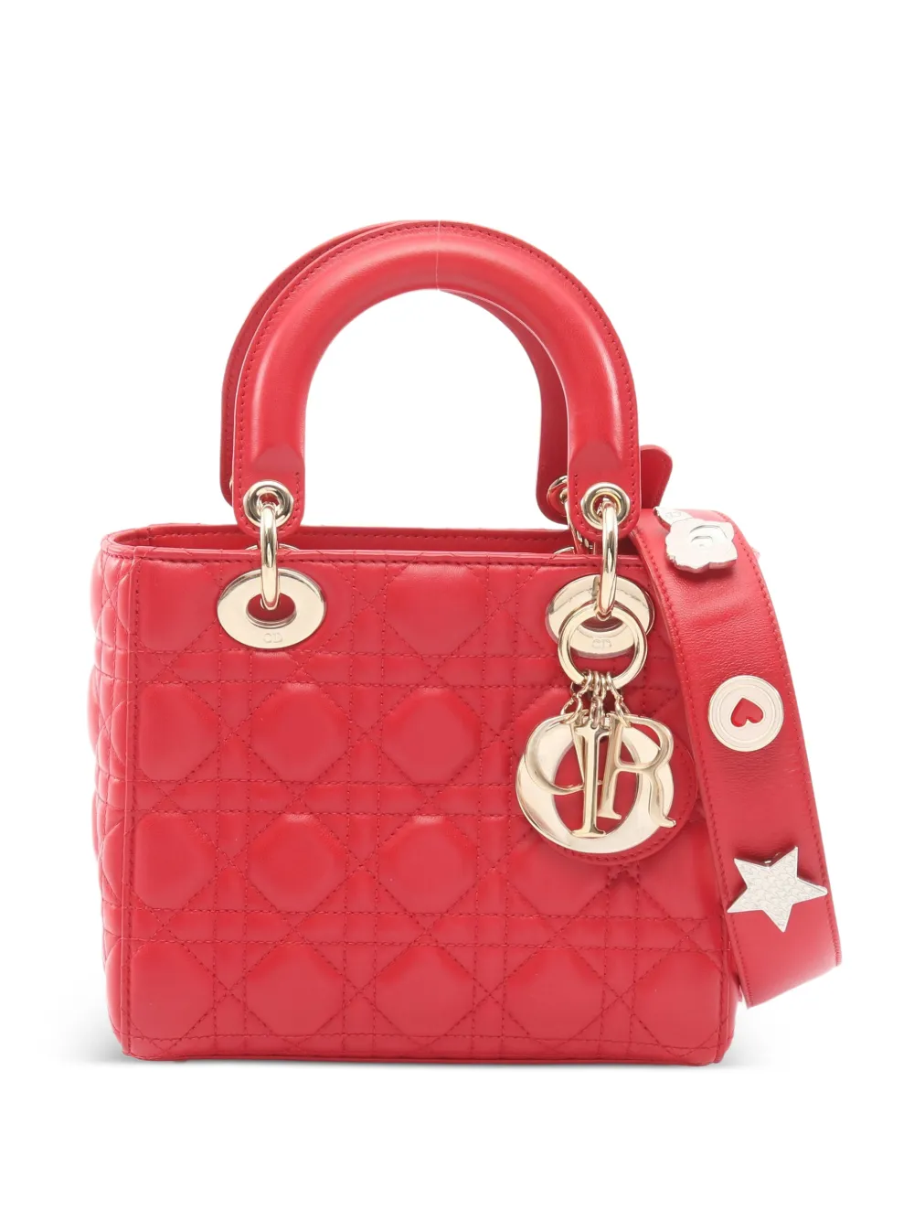 Christian Dior Pre-Owned 2010s Lady Dior My ABCDior Cannage shoulder bag - Red