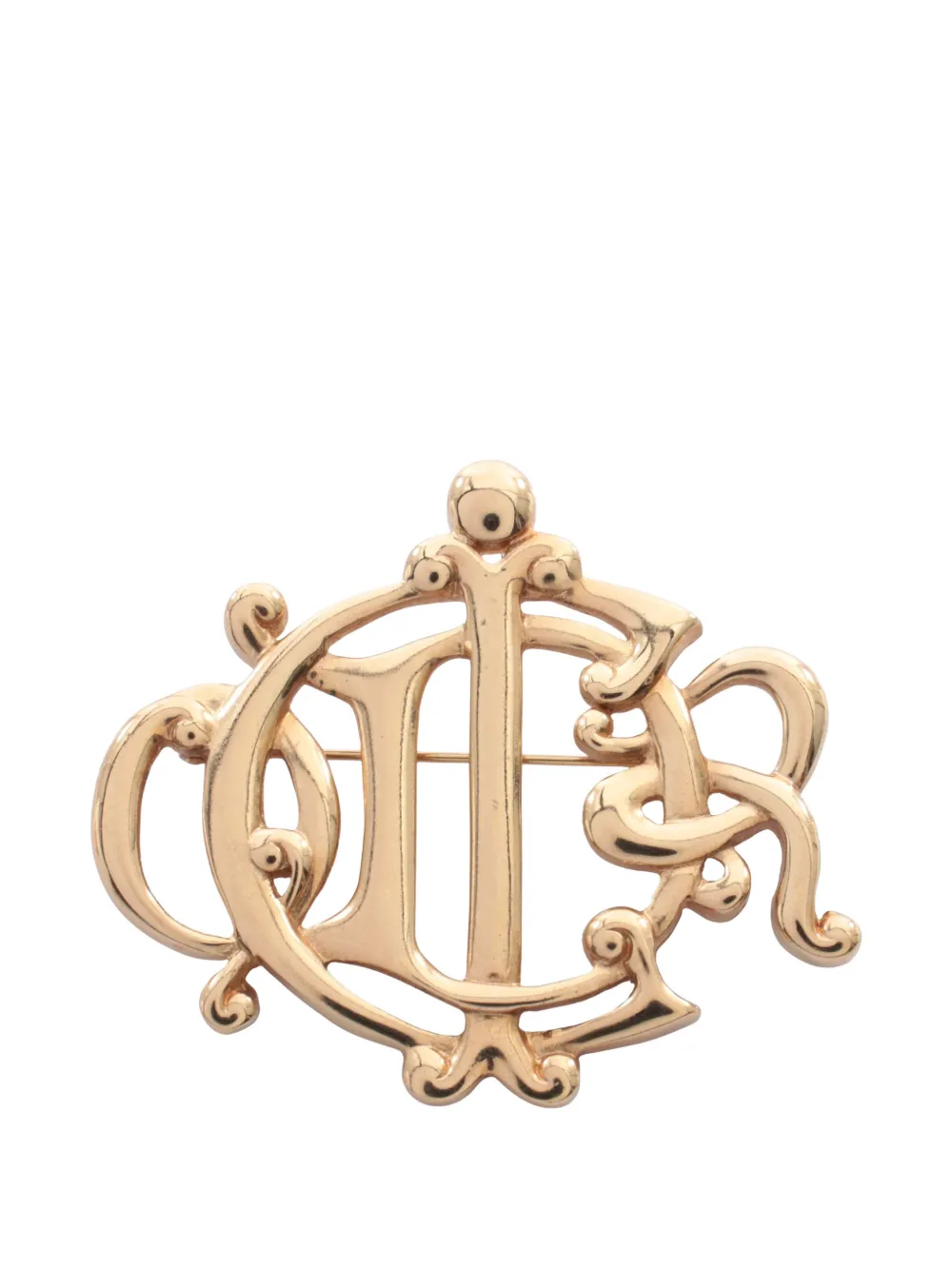 Christian Dior Pre-Owned 2010s emblem logo brooch - Oro