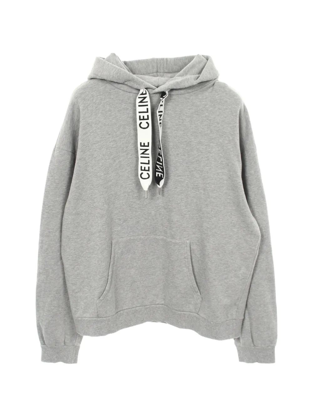 Celine Pre-Owned logo drawstring hoodie - Grey