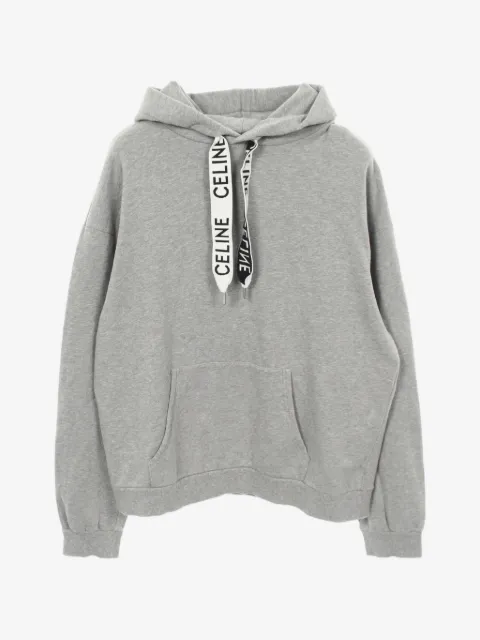 Celine Pre-Owned logo drawstring hoodie