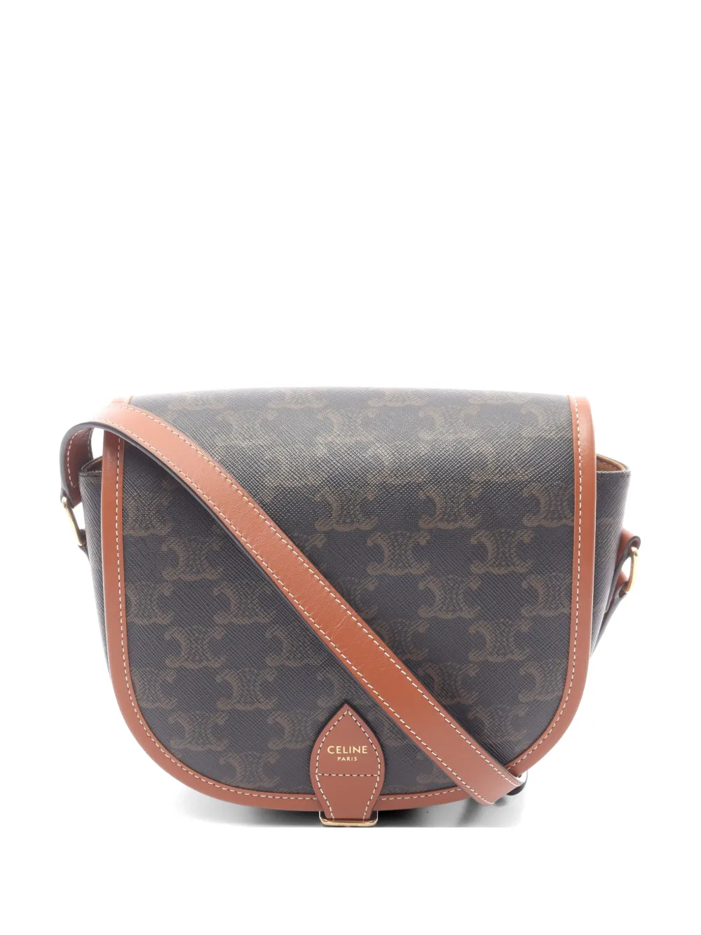 Celine Pre-Owned 2010s medium Triomphe Folco crossbody bag - Marrone