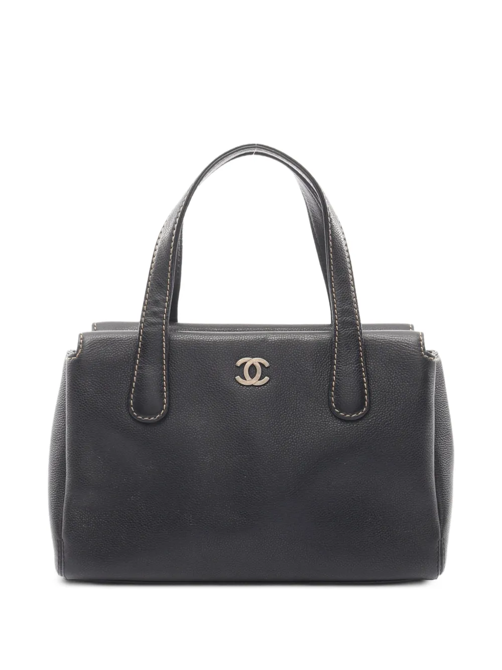CHANEL Pre-Owned 2000-2002 CC-logo Caviar-leather handbag - Black
