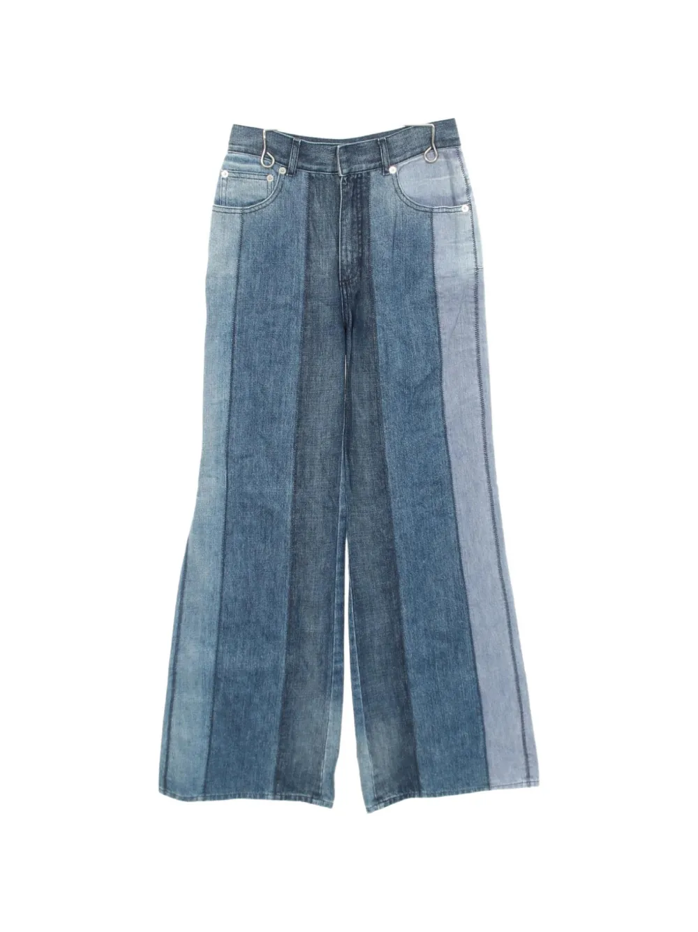 Christian Dior Pre-Owned 2010s panelled wide-leg jeans - Blu