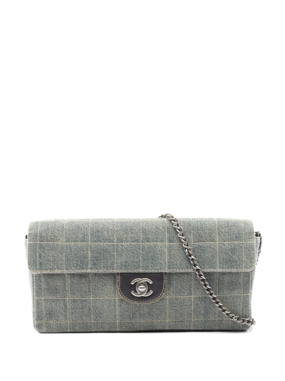 CHANEL Pre-Owned 2000-2002 Chocolate Bar chain-strap shoulder bag - Blu