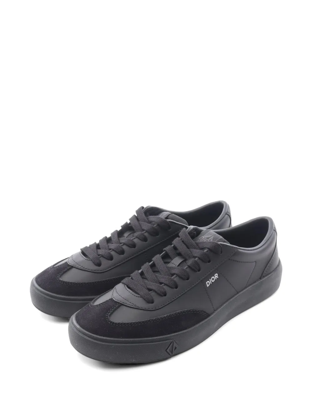 Christian Dior Pre-Owned 2010s B101 CD Diamond lace-up suede sneakers - Black