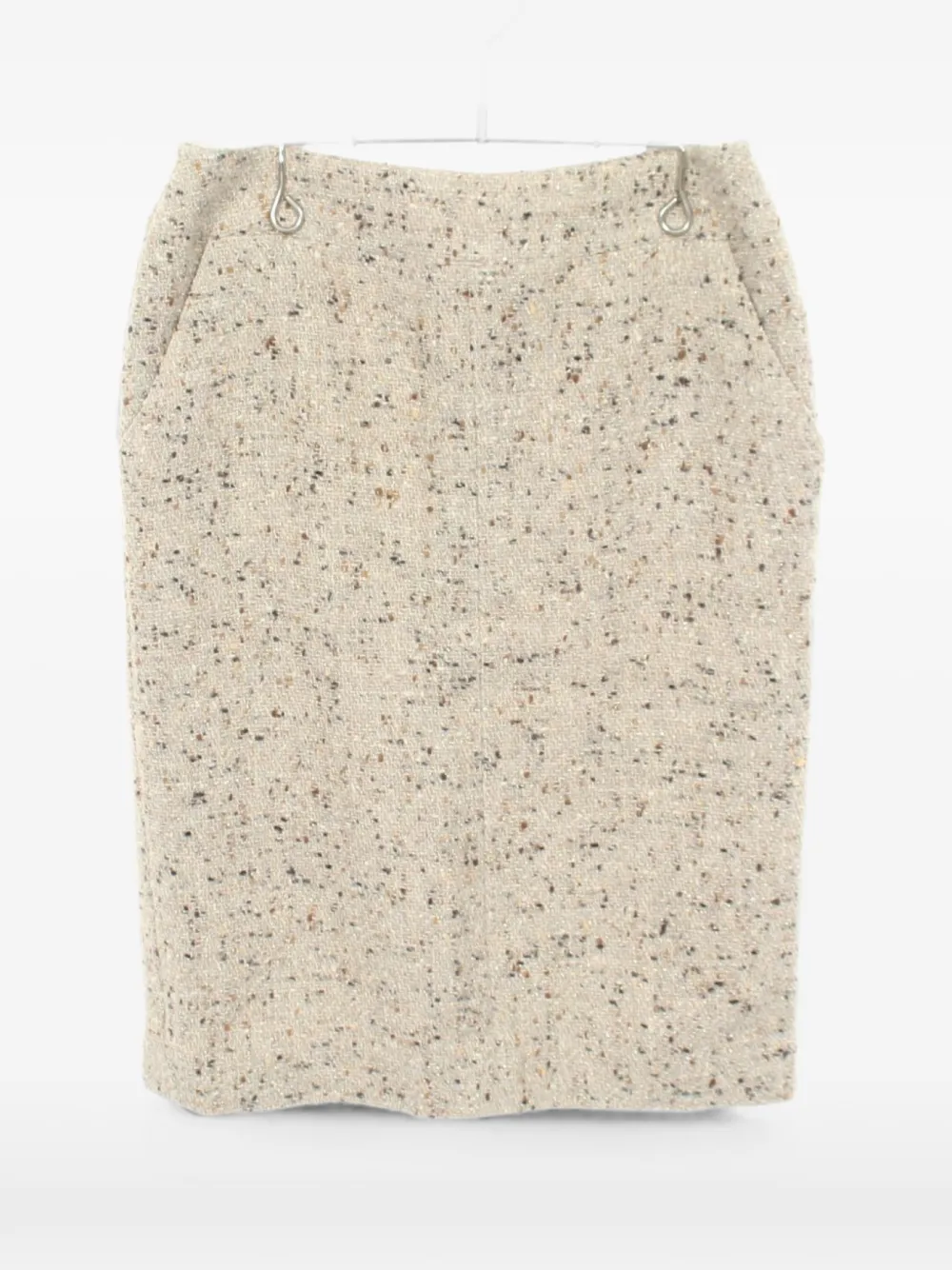 Pre-owned Chanel 1986-1988 99a Tweed Skirt In Neutral