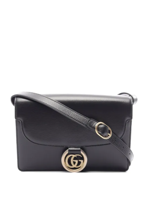 Gucci Pre-owned 2010s Double G Shoulder Bag in Black