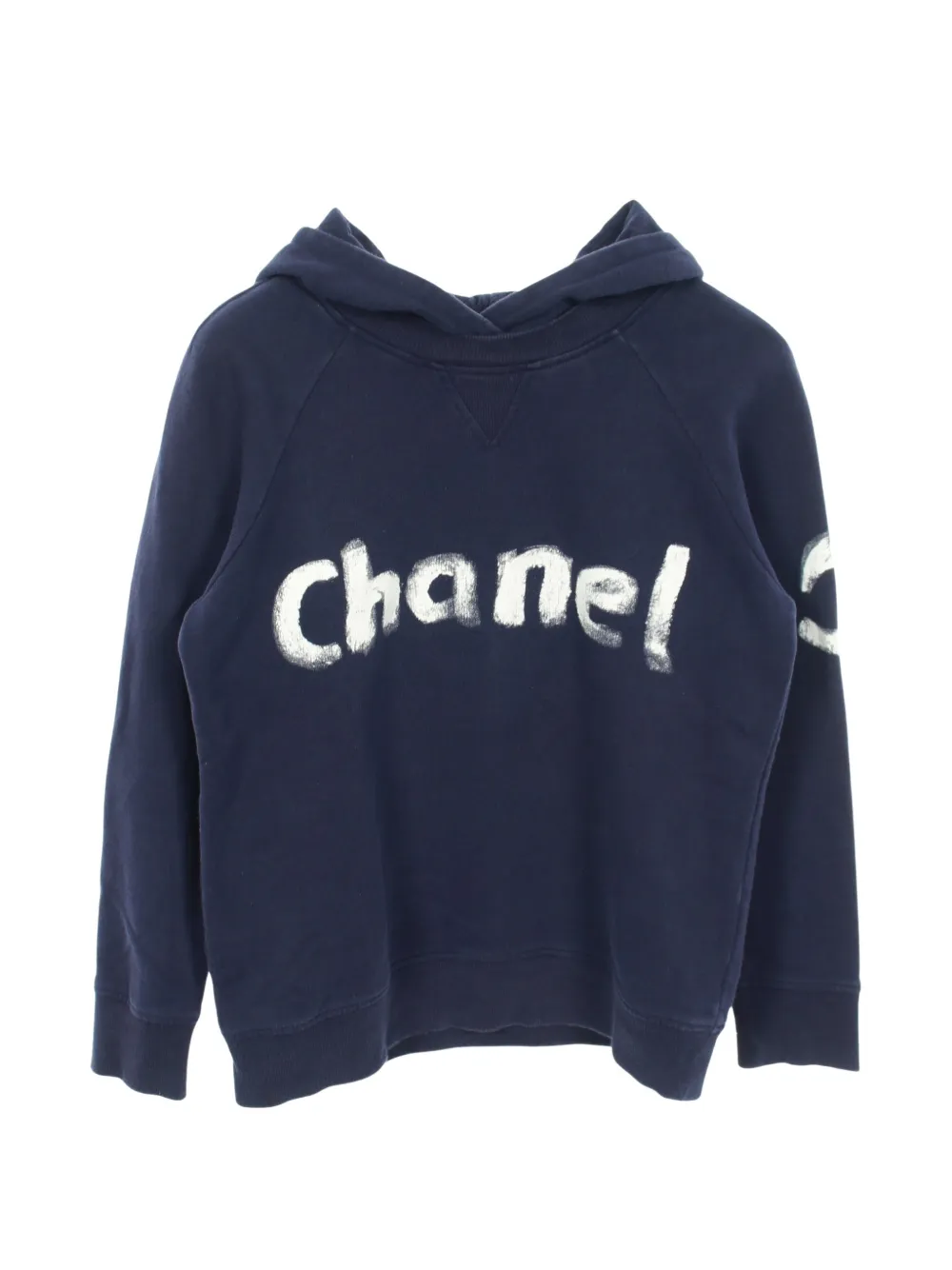 CHANEL Pre-Owned 2010s paint logo hoodie - Blue