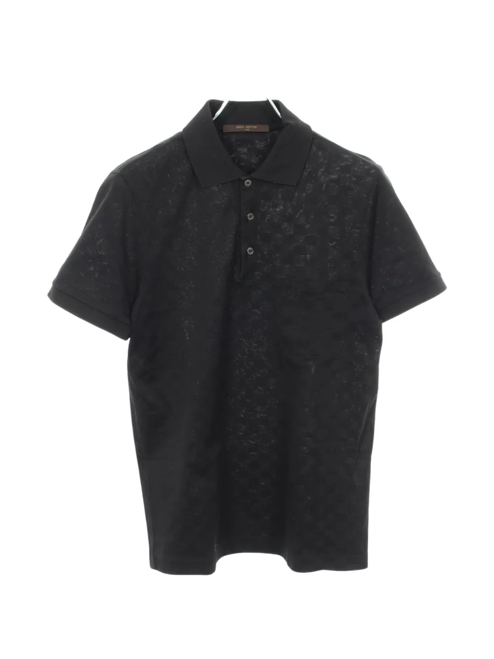 Louis Vuitton Pre-Owned 2010s Damier embroidered polo shirt - Black
