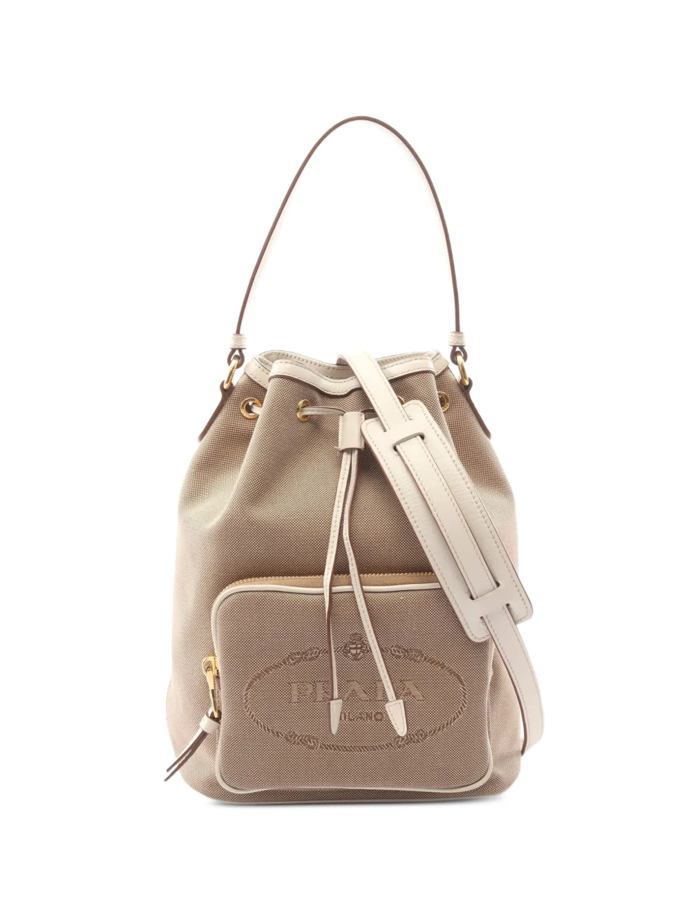 Prada Pre-Owned 2010s Logo Jacquard bucket bag - Toni neutri