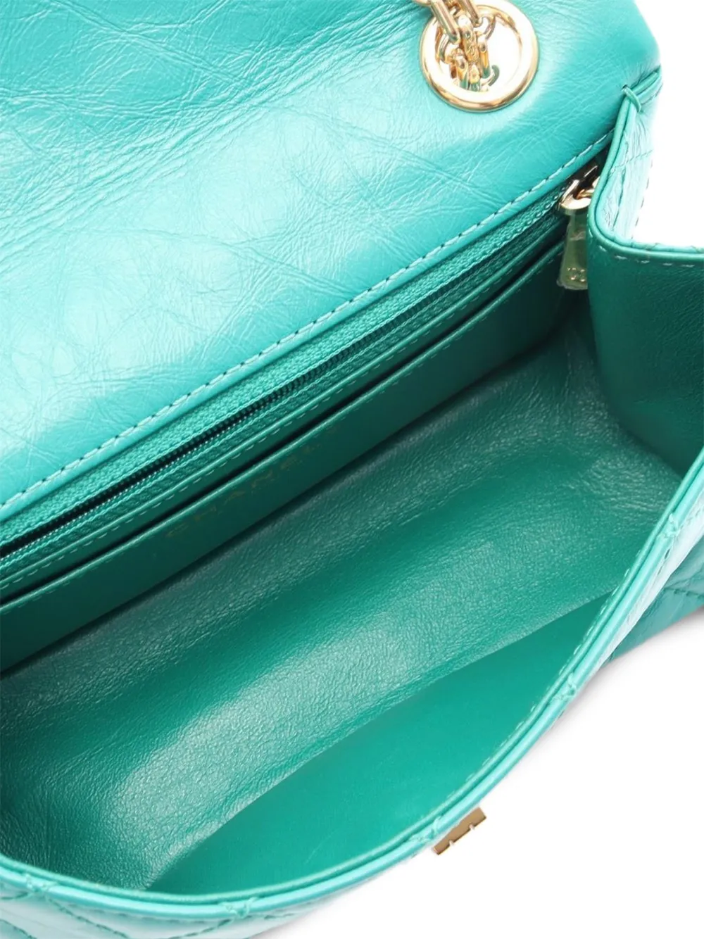 Chanel Pre-owned 2019 2.55 Quilted Shoulder Bag in Green, view 3