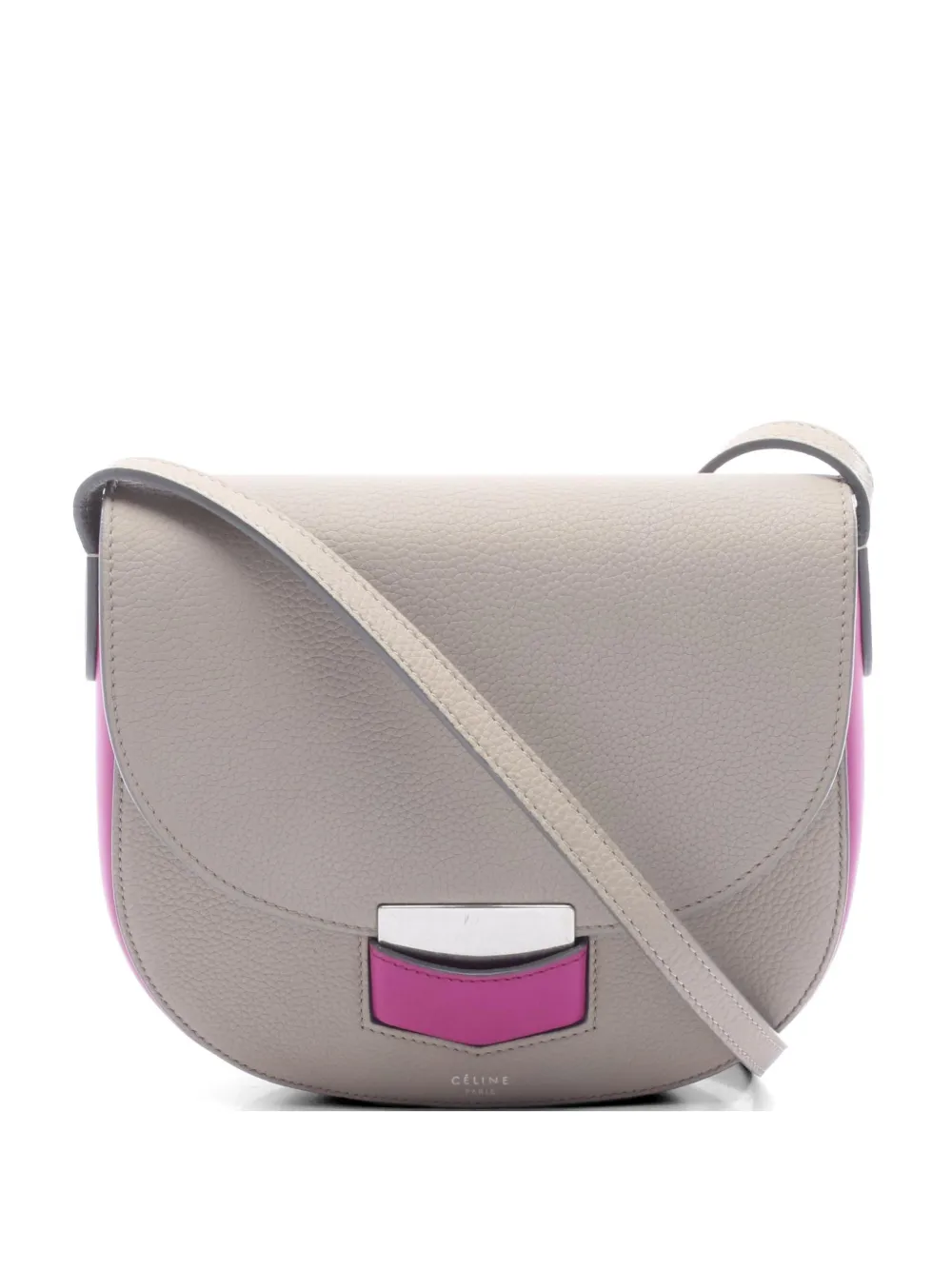 Celine Pre-Owned 2000s Trotteur bicolor shoulder bag - Grey