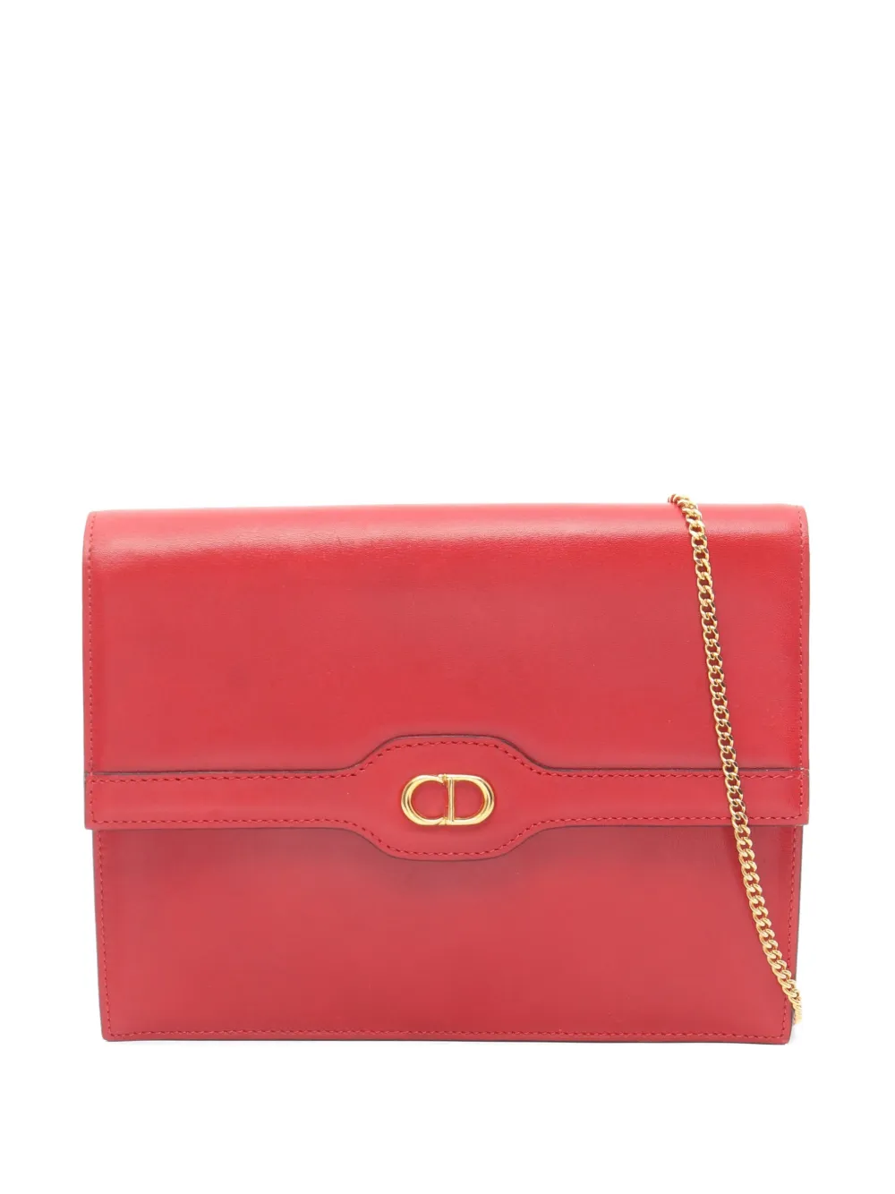 Christian Dior Pre-Owned 2000s CD-logo chain clutch bag - Rosso