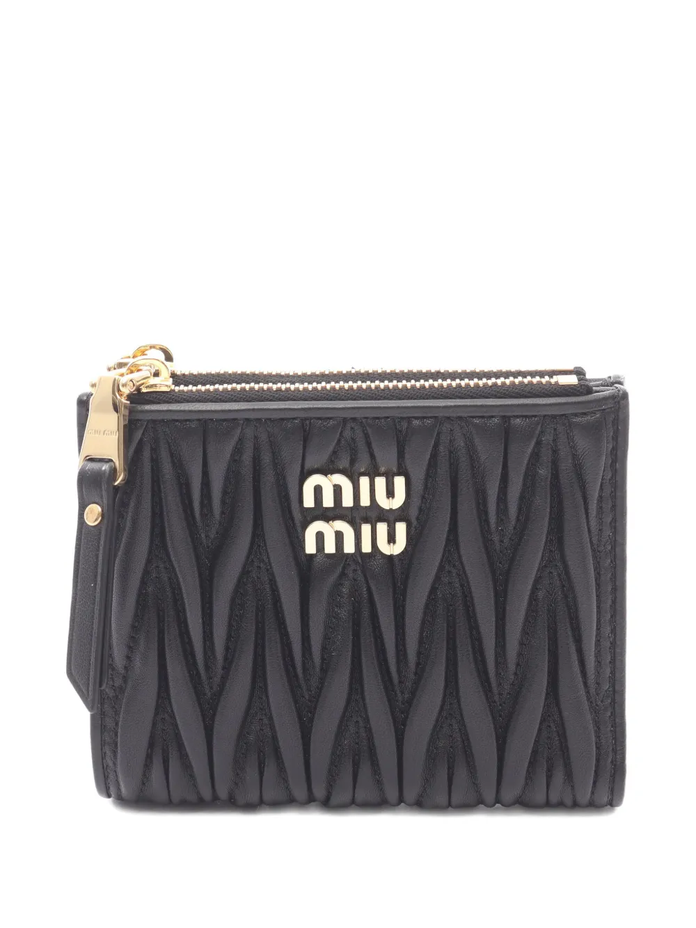 Miu Miu Pre-Owned Matelassé bi-fold wallet - Schwarz