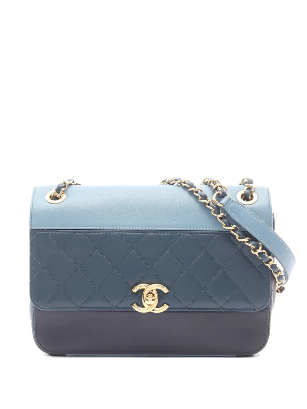 CHANEL Pre-Owned 2019 turn-lock-fastening shoulder bag - Blue
