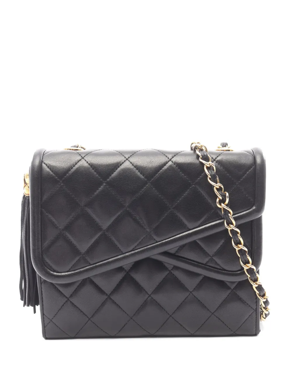 CHANEL Pre-Owned 1989-1991 Matelassé fringe shoulder bag - Nero