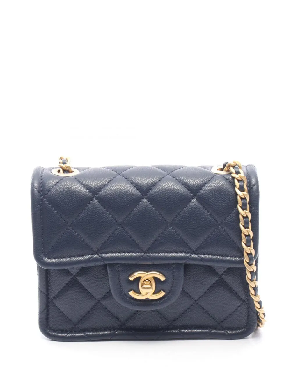 CHANEL Pre-Owned 2021-2022 quilted chain-strap shoulder bag - Blu