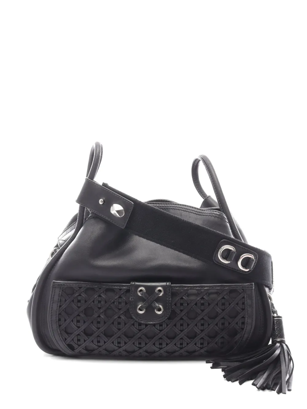 Christian Dior Pre-Owned 2010s Cannage lace-pocket shoulder bag - Nero
