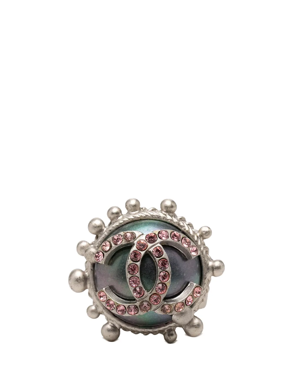 CHANEL Pre-Owned 2002 CC Brass Strass Ring costume ring - Argento